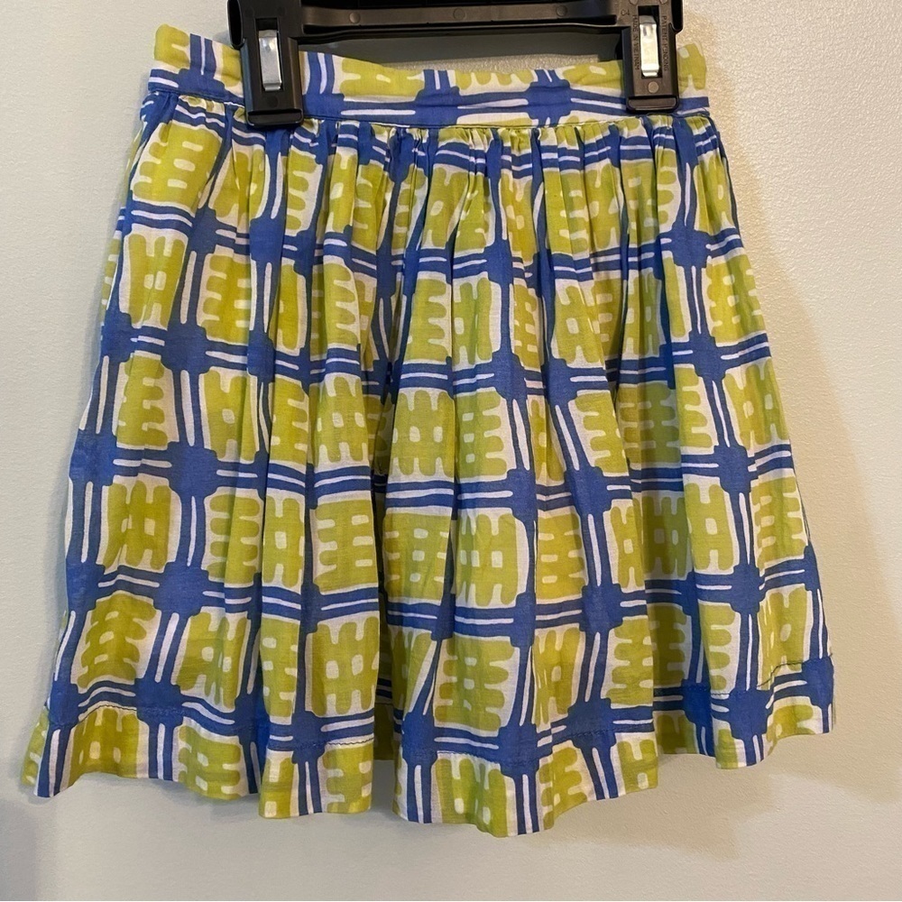 Mini Boden blue/green lined skirt size 5/6